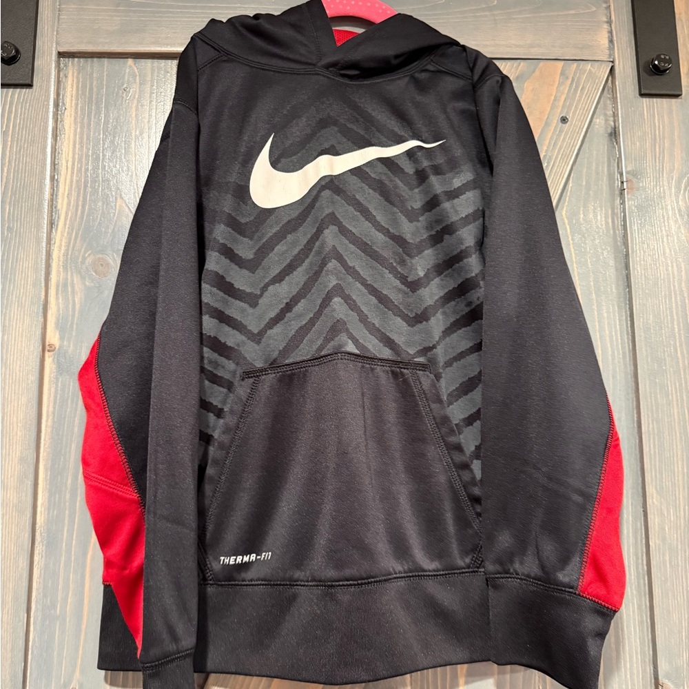 Nike Therma-Fit Black and Red Kid’s Hoodie